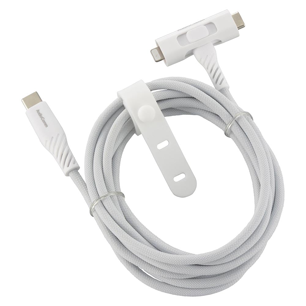 オーム電機 AudioComm さらさらUSBケーブル Lightning or Type-CtoC 片側切り換え式 2m 1個(ご注文単位1個)【直送品】