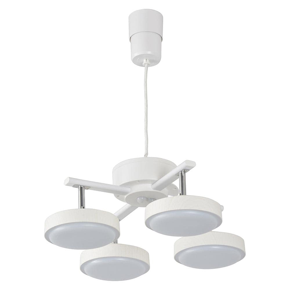 オーム電機 LED4灯ペンダントライト ホワイトウッド 1個（ご注文単位1個）【直送品】