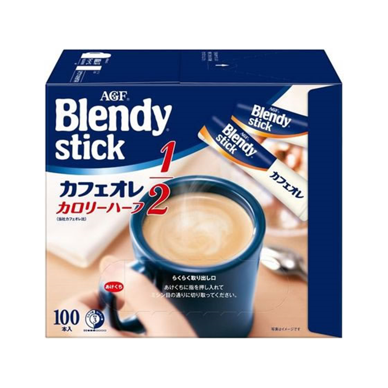 AGF ブレンディ スティック カフェオレ カロリーハーフ 100本 1箱※軽(ご注文単位1箱)【直送品】