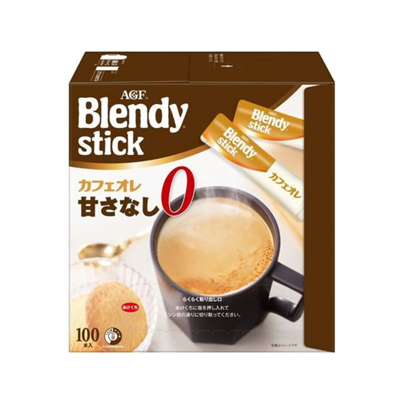 AGF ブレンディ スティック カフェオレ 甘さなし 100本 1箱※軽(ご注文単位1箱)【直送品】