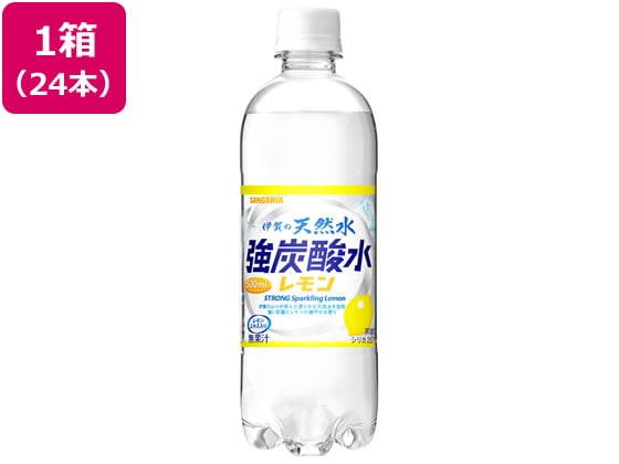 日本サンガリア 伊賀の天然水 強炭酸水 レモン 500ml×24本 1箱※軽(ご注文単位1箱)【直送品】