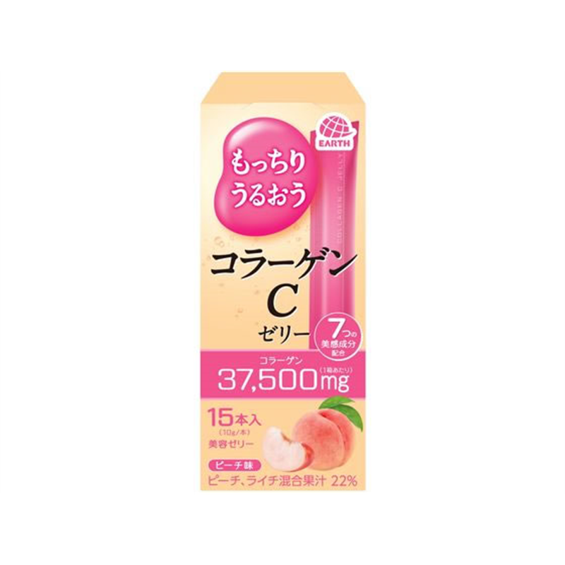 アース製薬 コラーゲンCゼリー ピーチ味 15本 1個※軽(ご注文単位1個)【直送品】