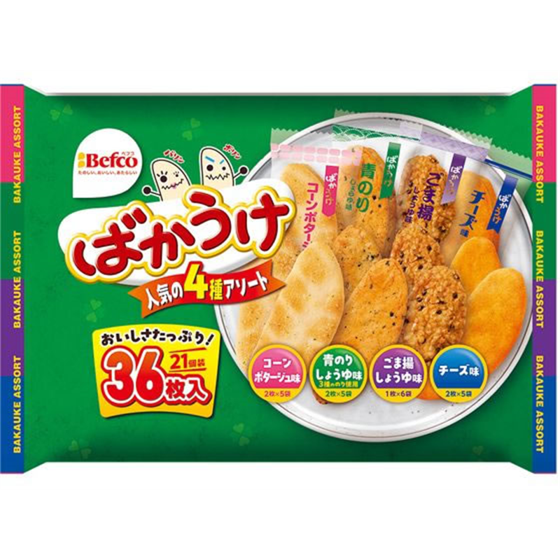 栗山米菓 ばかうけ アソート 36枚 1袋※軽（ご注文単位1袋）【直送品】