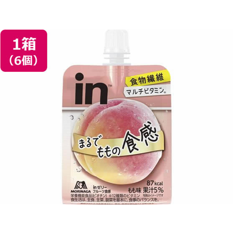 森永製菓 inゼリー フルーツ食感 もも 150g×6個 1箱※軽（ご注文単位1箱）【直送品】