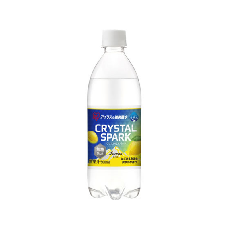 アイリスオーヤマ クリスタルスパーク アイリスの強炭酸水 レモン 500mL 1本※軽(ご注文単位1本)【直送品】