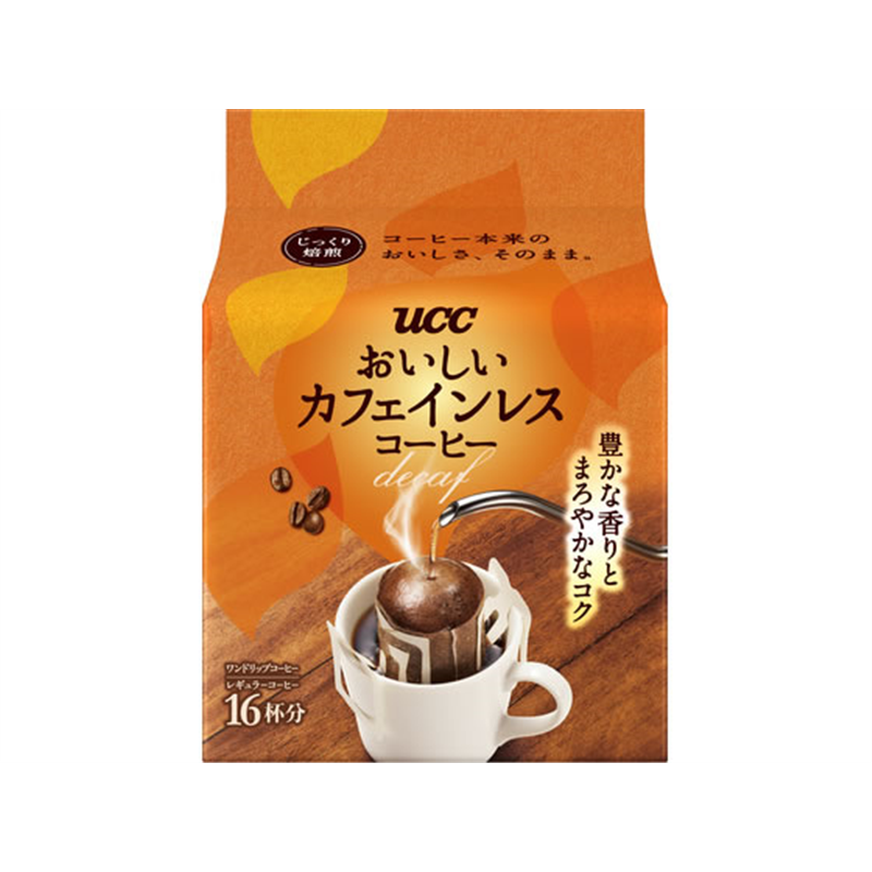 UCC上島珈琲 おいしいカフェインレスコーヒー ワンドリップコーヒー 16杯 1パック※軽(ご注文単位1パック)【直送品】