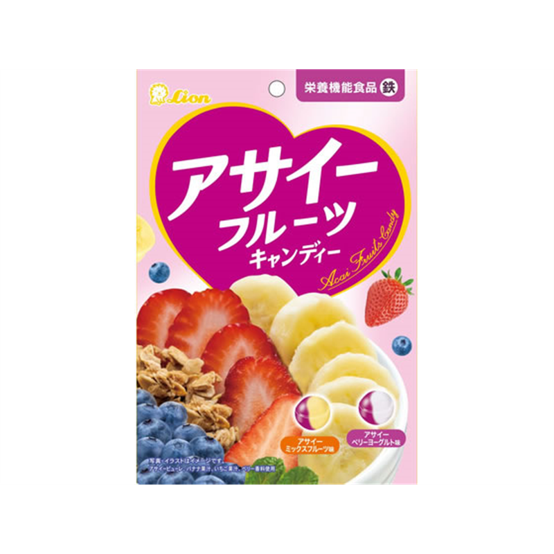 ライオン菓子 アサイーフルーツキャンディー 69g 1袋※軽（ご注文単位1袋）【直送品】