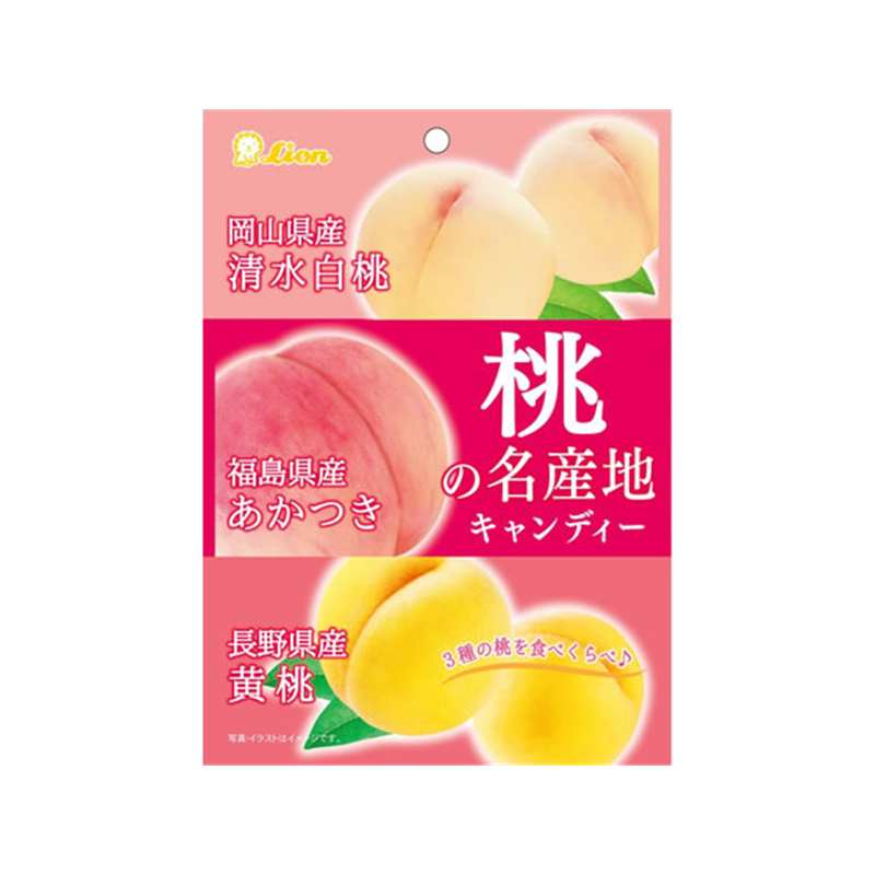 ライオン菓子 桃の名産地キャンディー 71g 1袋※軽（ご注文単位1袋）【直送品】