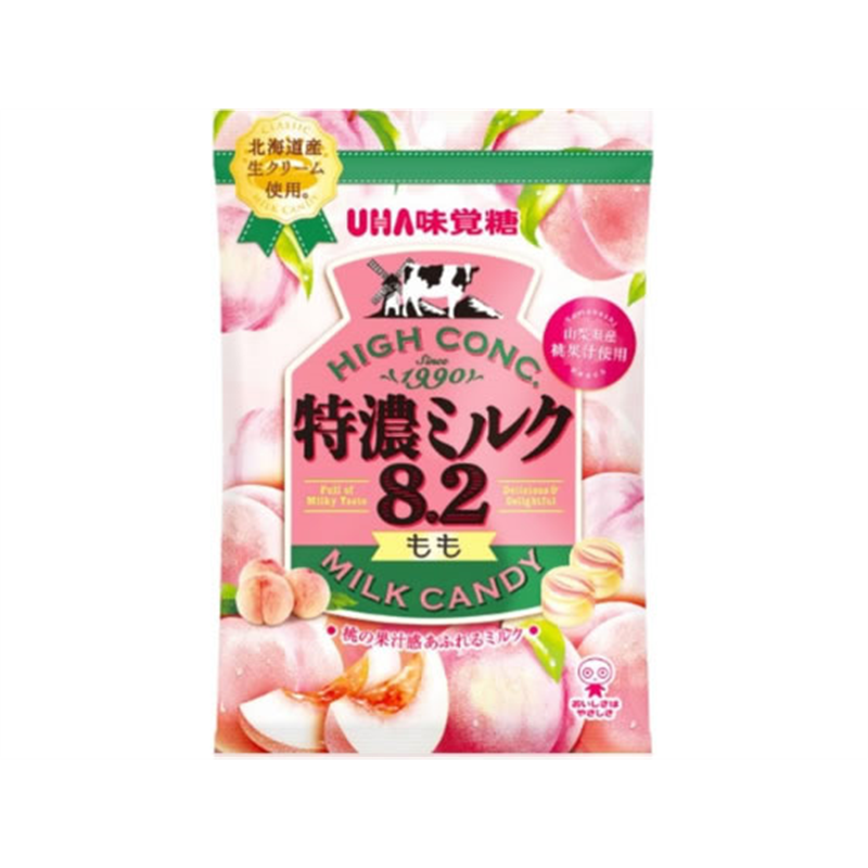UHA味覚糖 特濃ミルク8.2 もも 70g 1袋※軽（ご注文単位1袋）【直送品】