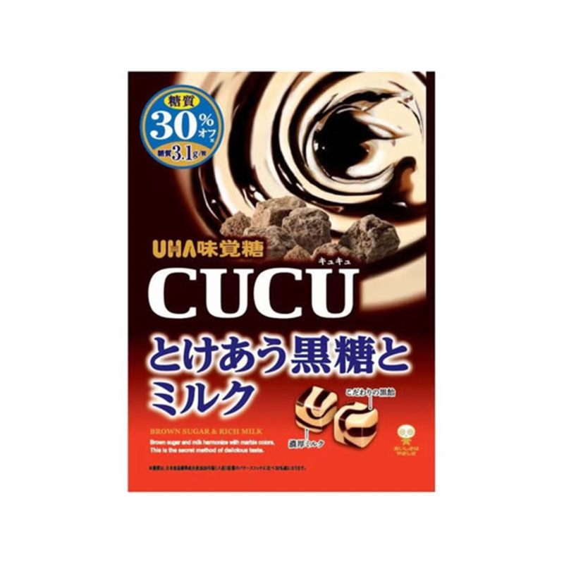 UHA味覚糖 CUCU とけあう黒糖とミルク 80g 1袋※軽（ご注文単位1袋）【直送品】