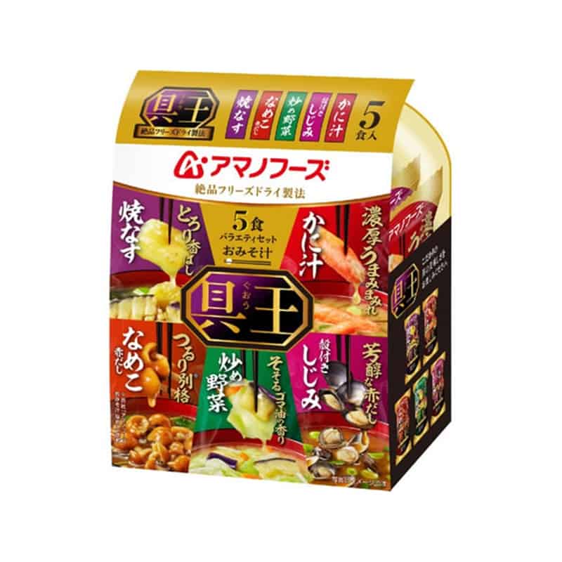 アマノフーズ 具王 おみそ汁 5種バラエティセット フリーズドライ 5食 1パック※軽（ご注文単位1パック）【直送品】