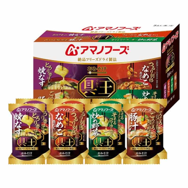 アマノフーズ 具王 おみそ汁 4種セット フリーズドライ 8食 1箱※軽（ご注文単位1箱）【直送品】