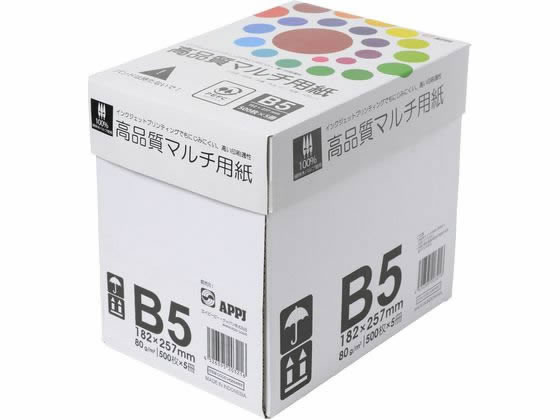 APPJ インクジェット対応 高品質マルチ用紙B5 500枚×5冊 1箱(ご注文単位1箱)【直送品】