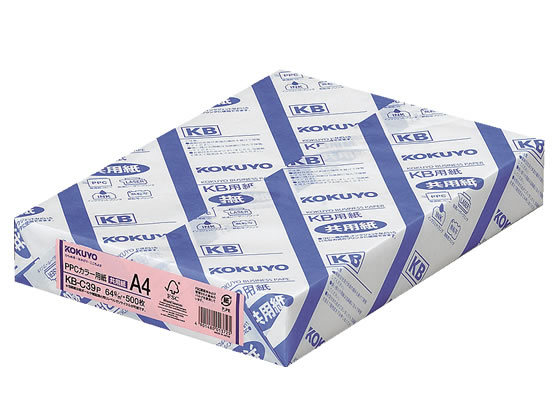 コクヨ PPCカラー用紙 A4 ピンク 500枚 KB-C39P 1冊(ご注文単位1冊)【直送品】