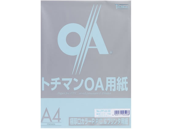 SAKAEテクニカルペーパー 極厚口カラーPPC A4 スカイブルー 50枚 1冊(ご注文単位1冊)【直送品】