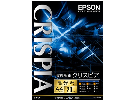 エプソン 写真用紙クリスピア〈高光沢〉A4 20枚 KA420SCKR 1冊(ご注文単位1冊)【直送品】