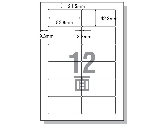 エーワン PC&ワープロラベル汎用インチ改行 A4 12面 500枚 28727 1箱(ご注文単位1箱)【直送品】