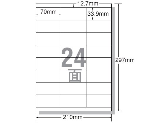 エーワン レーザー用ラベル A4 24面 上下余白 500枚 28646 1箱(ご注文単位1箱)【直送品】