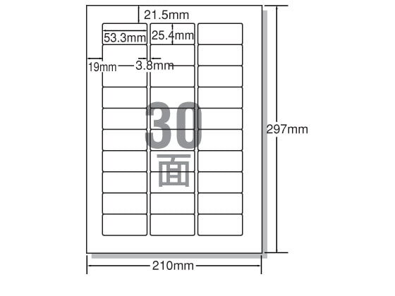 エーワン レーザー用ラベル A4 30面 四辺余白角丸 20枚 31145 1冊(ご注文単位1冊)【直送品】