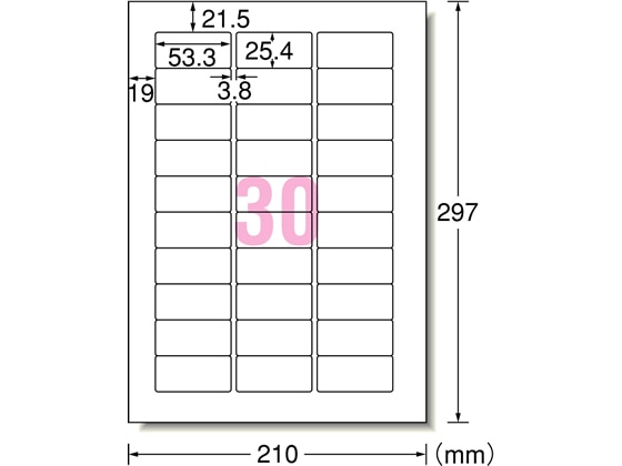 エーワン レーザー用ラベル A4 30面 四辺余白角丸100枚 31146 1冊(ご注文単位1冊)【直送品】