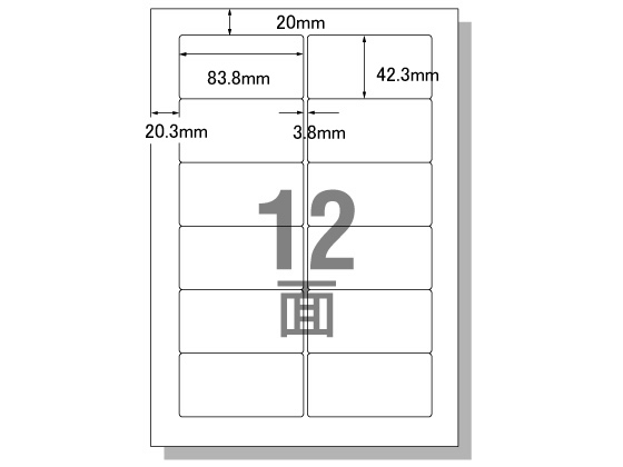 エーワン PC&ワープロラベルOASYSタイプ A4 12面 100枚 28176 1冊(ご注文単位1冊)【直送品】