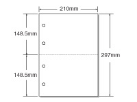 マルチプリンタ帳票 A4 白紙 2面 4穴 100枚 A4HF2-4 1袋(ご注文単位1袋)【直送品】