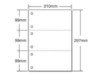 マルチプリンタ帳票 A4 白紙 3面 6穴 100枚 A4HF3-6 1袋(ご注文単位1袋)【直送品】