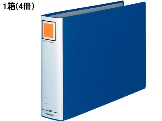 コクヨ チューブファイル〈エコツインR〉B4ヨコ とじ厚60mm 青 4冊 1箱(ご注文単位1箱)【直送品】