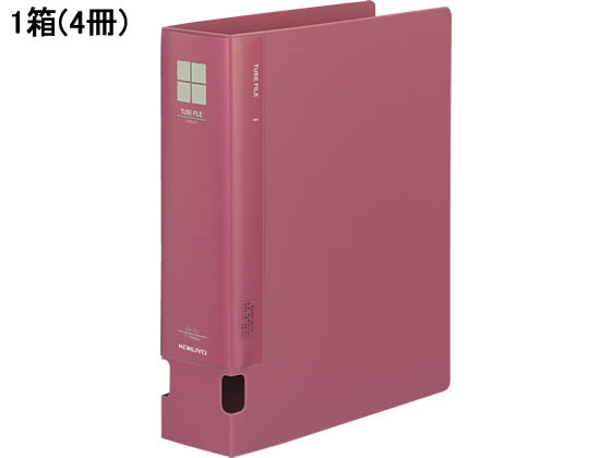 コクヨ チューブファイルPP片開き A4タテ とじ厚60mm ピンク 4冊 1箱(ご注文単位1箱)【直送品】