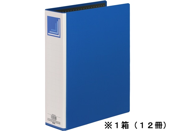 ハピラ 片開きパイプ式ファイル A4タテ とじ幅50mm 青12冊 1箱(ご注文単位1箱)【直送品】