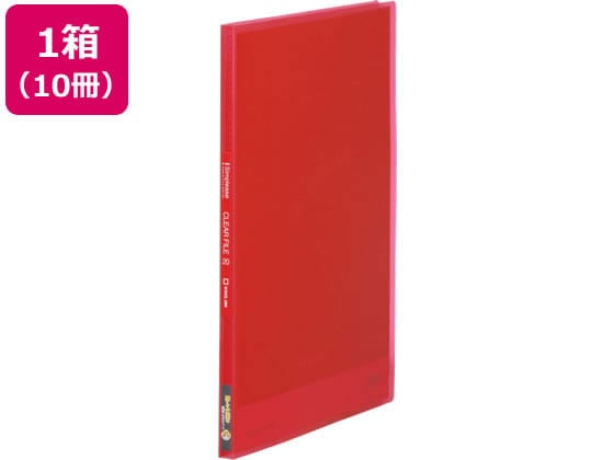 キングジム シンプリーズ クリアーファイル(透明)A4 20ポケット 赤 10冊 1箱(ご注文単位1箱)【直送品】