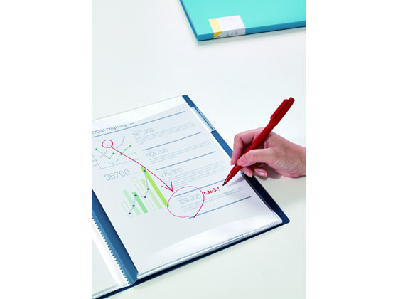 キングジム クリアーファイル カキコ A4 20ポケット ネイビー 10冊 8632ネイ 1箱(ご注文単位1箱)【直送品】