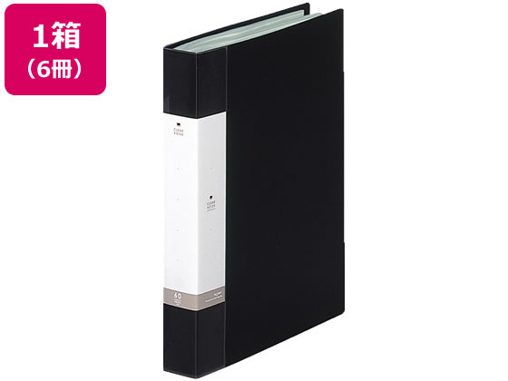 リヒトラブ リクエスト クリヤーブック A4タテ 60ポケット 黒 6冊 1箱(ご注文単位1箱)【直送品】