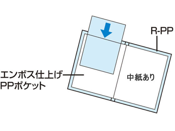 コクヨ クリヤーブック(Glassele)固定式A4背ポケット 100P ブルー 1冊(ご注文単位1冊)【直送品】