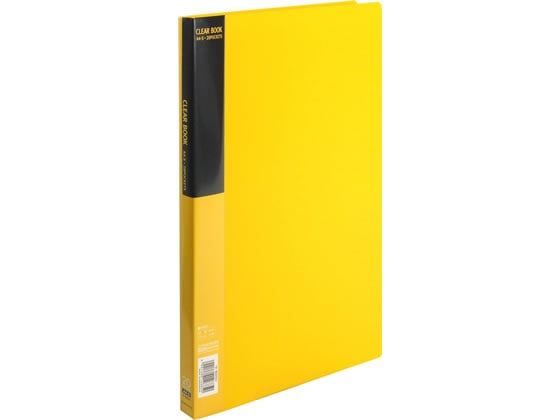 コクヨ クリヤーブック〈ベーシック〉固定式 A4 20ポケット 黄 1冊(ご注文単位1冊)【直送品】