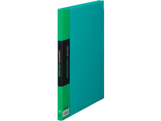 キングジム クリアーファイル カラーベース A4タテ 20ポケット 緑 1冊(ご注文単位1冊)【直送品】
