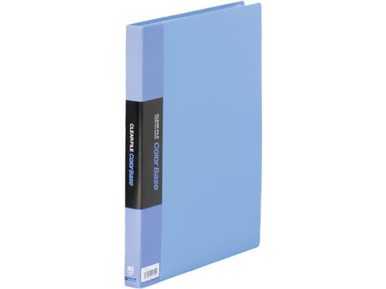 キングジム クリアーファイル カラーベースW A4タテ 40ポケット 青 1冊(ご注文単位1冊)【直送品】