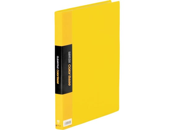キングジム クリアーファイル カラーベースW A4タテ 40ポケット 黄 1冊(ご注文単位1冊)【直送品】