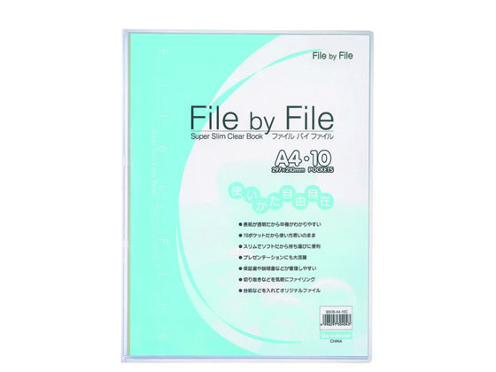 ビュートン スーパースリムクリヤーブック A4 10ポケット クリヤー 1冊(ご注文単位1冊)【直送品】