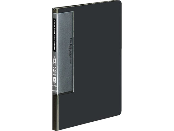 コクヨ クリヤーブック ウェーブカット固定式A5タテ 20ポケット ダークグレー 1冊(ご注文単位1冊)【直送品】