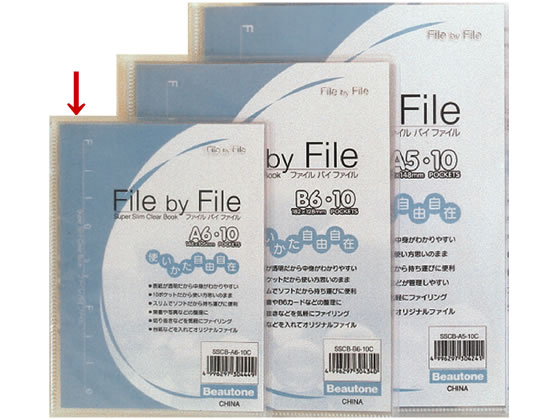 ビュートン スーパースリムクリヤーブック A6 10ポケット クリヤー 1冊(ご注文単位1冊)【直送品】