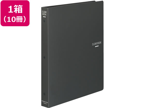 コクヨ クリヤーブック 差替式 A4タテ 30穴 背幅34mmダークグレー10冊 1箱(ご注文単位1箱)【直送品】