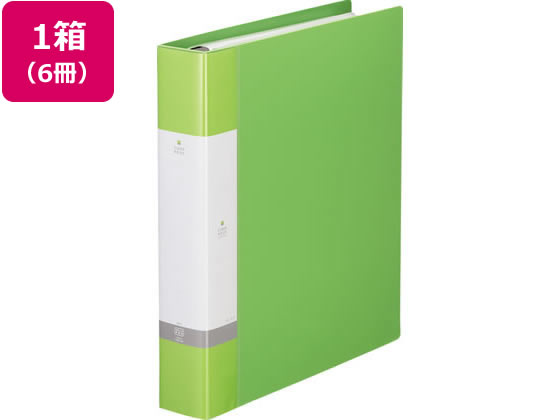 リヒトラブ リクエスト クリアーブック差替式A4 30穴 背幅50黄緑6冊 1箱(ご注文単位1箱)【直送品】