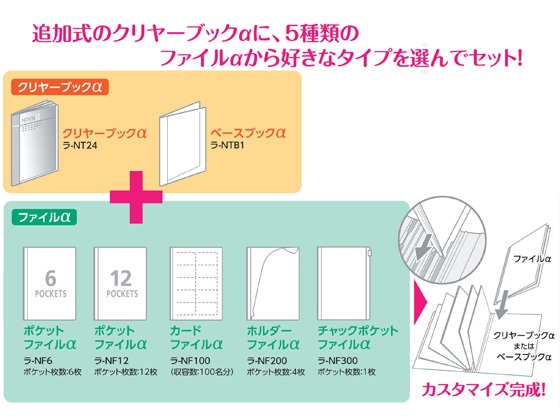 コクヨ ポケットファイルα〈ノビータα〉A4タテ 12ポケット 透明 1冊(ご注文単位1冊)【直送品】
