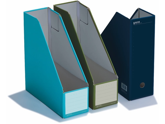 コクヨ ファイルボックス〈NEOS〉スタンド A4タテ ネイビー 4個 1束(ご注文単位1束)【直送品】