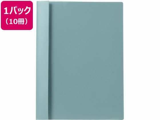 プラス P.P.レポートファイル A4タテ 2穴 120枚収容 グリーン 10冊 1パック(ご注文単位1パック)【直送品】