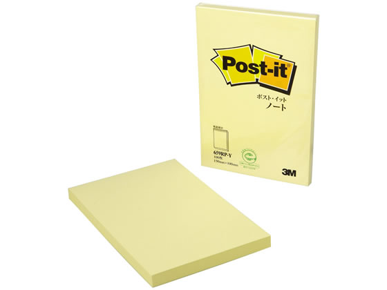 3M 〈ポスト・イット〉 再生紙 ノート150×100 イエロー 1冊（ご注文単位1冊)【直送品】
