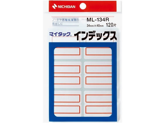 ニチバン マイタックインデックス 赤枠特大 40×34mm 6片×20シート 1袋(ご注文単位1袋)【直送品】
