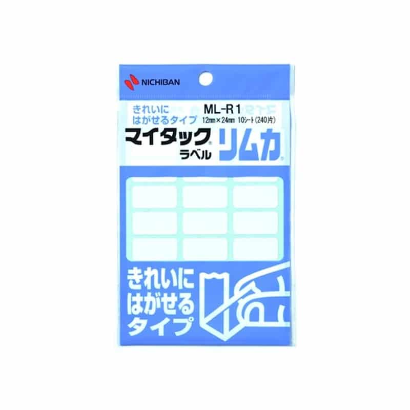 ニチバン マイタックラベル リムカ 12×24mm 24片×10シート ML-R1 1袋（ご注文単位1袋)【直送品】