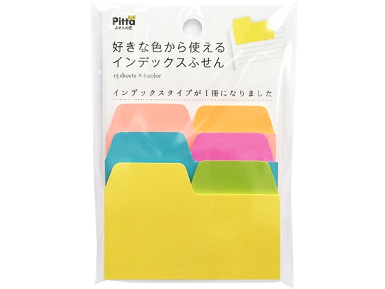 C.L.C. 好きな色から使えるインデックスフセンネオン6色×15枚 1冊(ご注文単位1冊)【直送品】